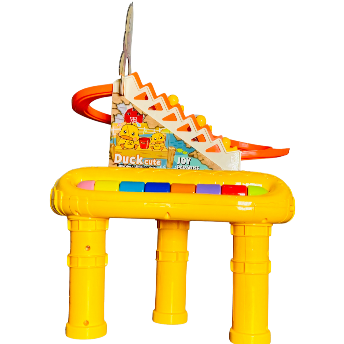 2 in 1 Multifunction Early Education Track Duck Slide Piano set 5 Modes