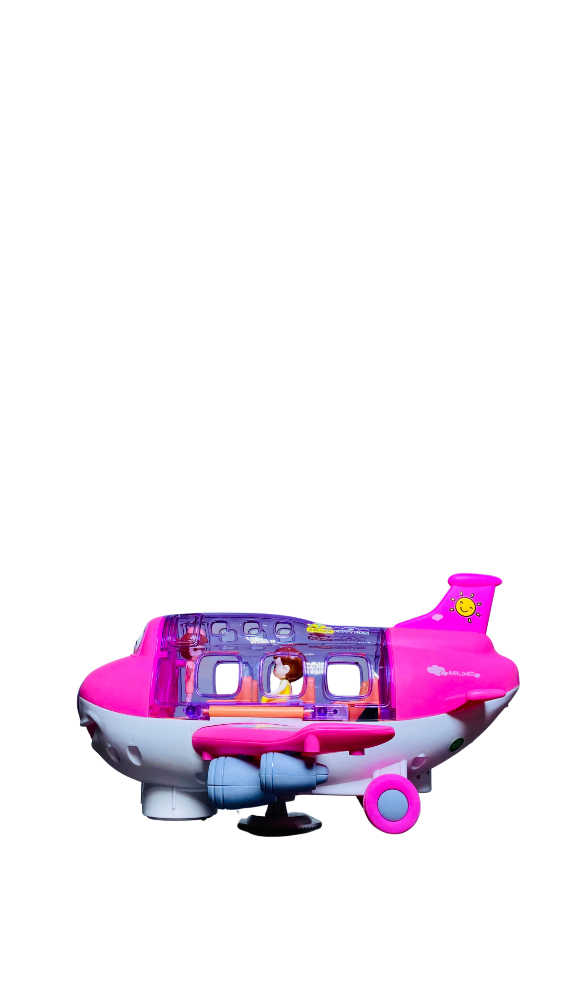 Ynybusi Pink Airplane Toys for Toddlers 1-3-5, Toy Airplane for 4-8 Year Old Boys Girls Birthday, Toddler Toys Bump and Go Action Air Plane with LED Flashing Lights & Sounds (Pink)