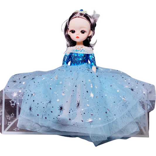 12-inch Adorable Bendable Doll With Beautiful Dress