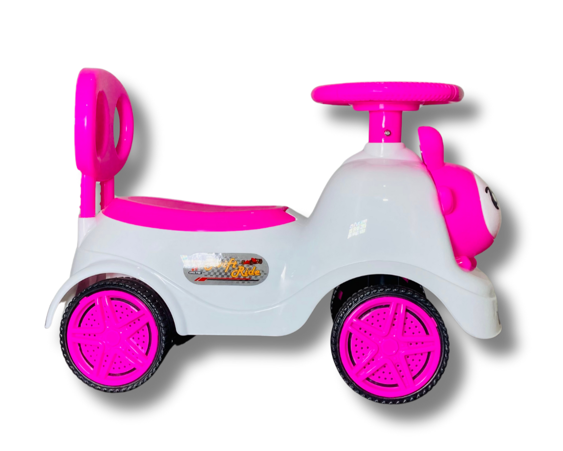 πΈπ Pink Ride-On Car β 4-Wheel Foot-to-Floor with Lights, Sound & Storage