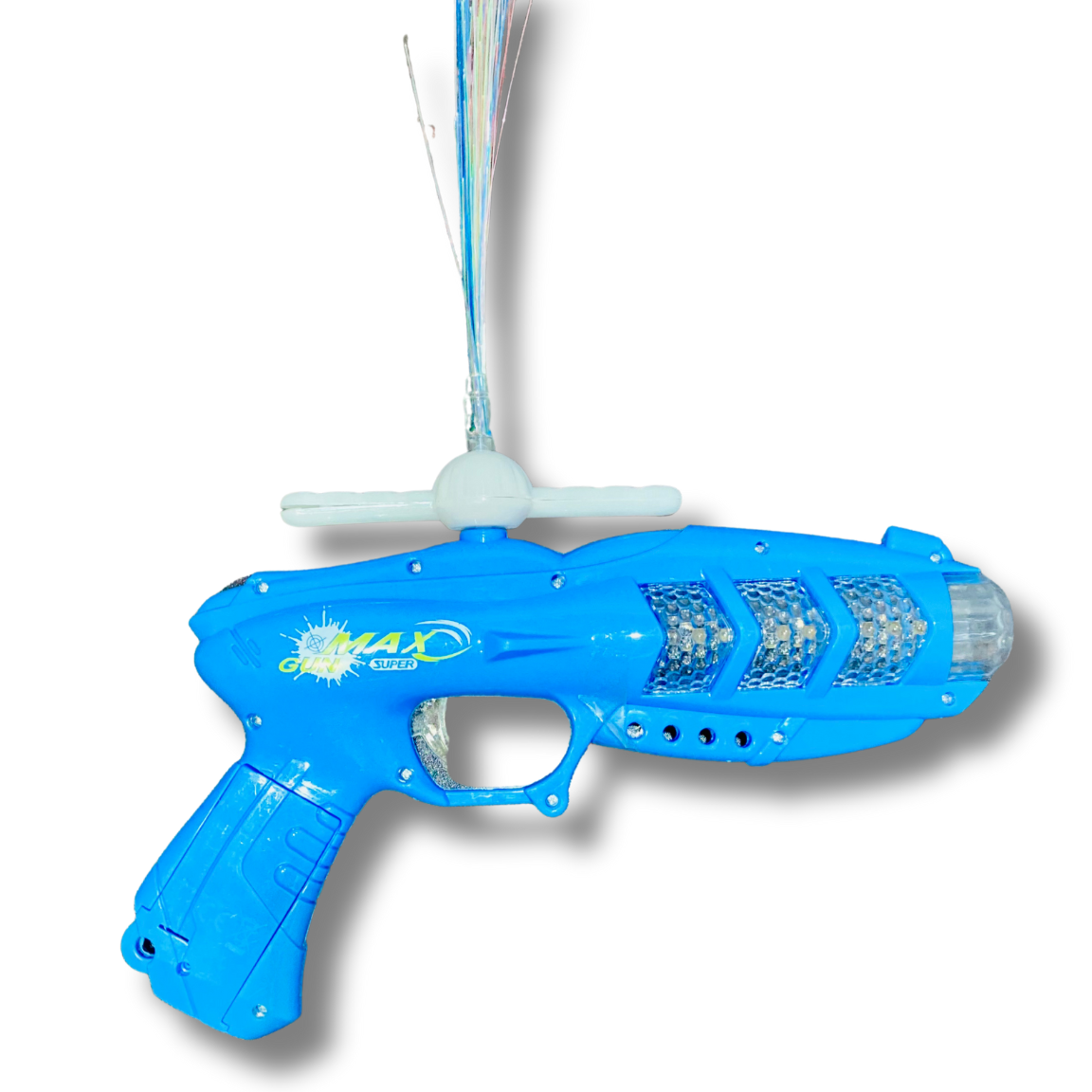 WISHKEY Miniature Laser Toy Action Gun with Rotating Fan & Flash Light, Thrilling Musical Sound Effects, Realistic Gun Game for Kids & Boys