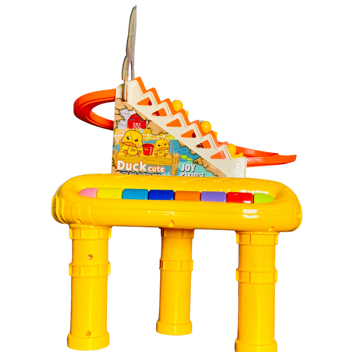 2 in 1 Multifunction Early Education Track Duck Slide Piano set 5 Modes