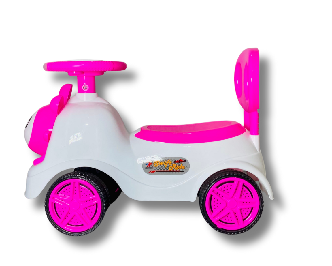 πΈπ Pink Ride-On Car β 4-Wheel Foot-to-Floor with Lights, Sound & Storage