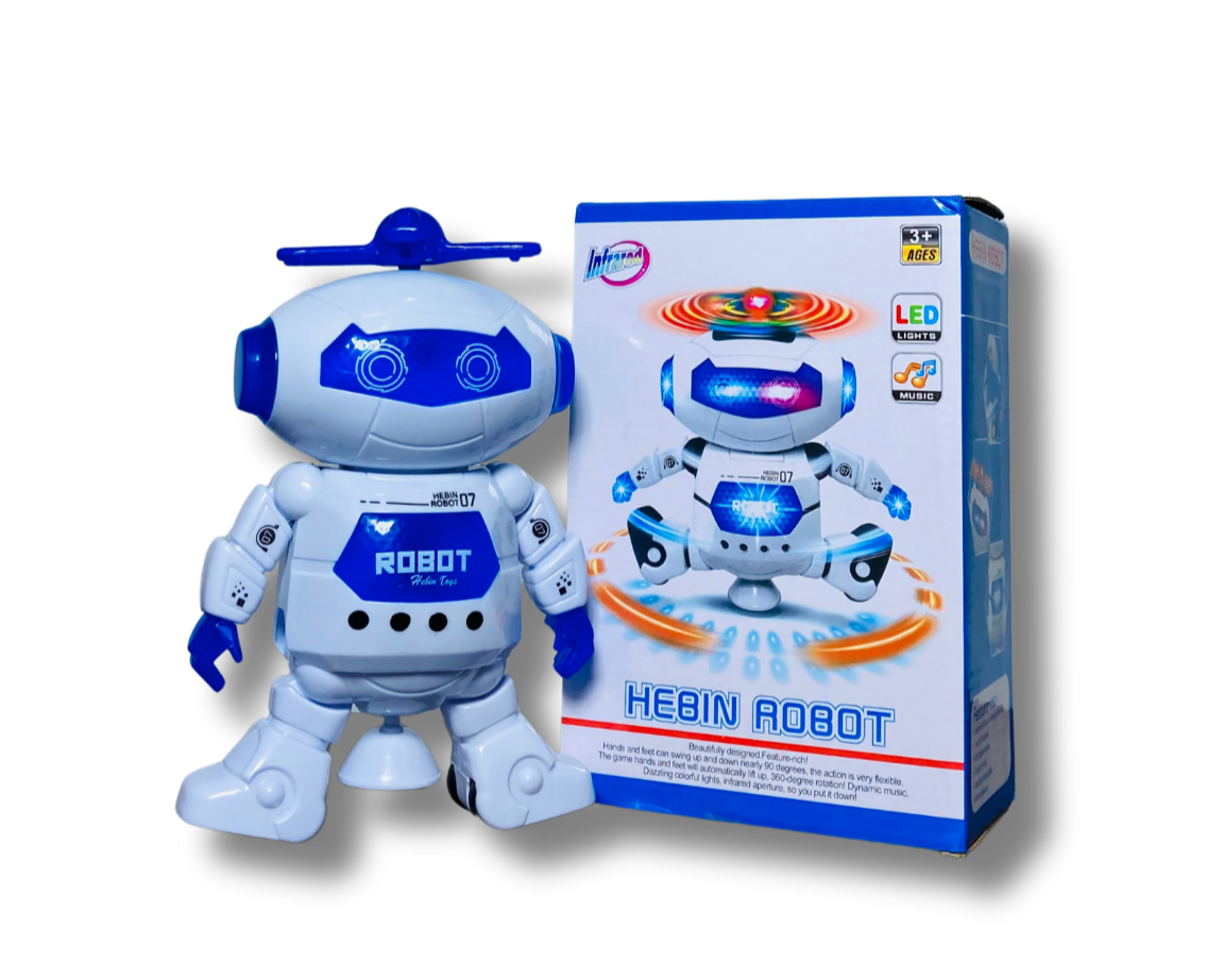 Toysery Electronic Walking Dancing Robot Toys With Music Lightening For Kids Boys Girls Toddlers, Battery Operated Included