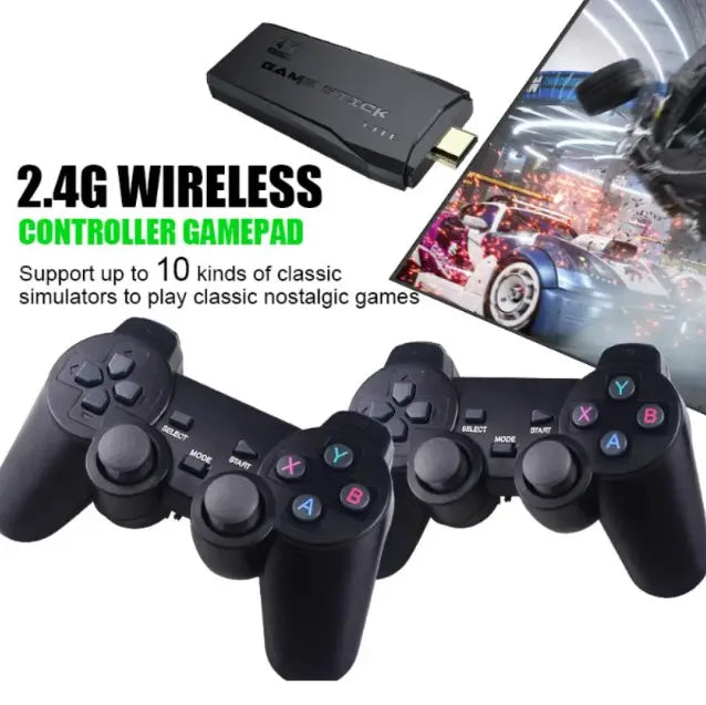 Wireless Retro Game Console M8 / M15 , Plug and Play Video Game Stick, Built in 20000+ Games, 9 Classic Emulators, 4K High Definition HDMI Output for TV with Dual 2.4G Wireless Controllers (64G Memory Card)