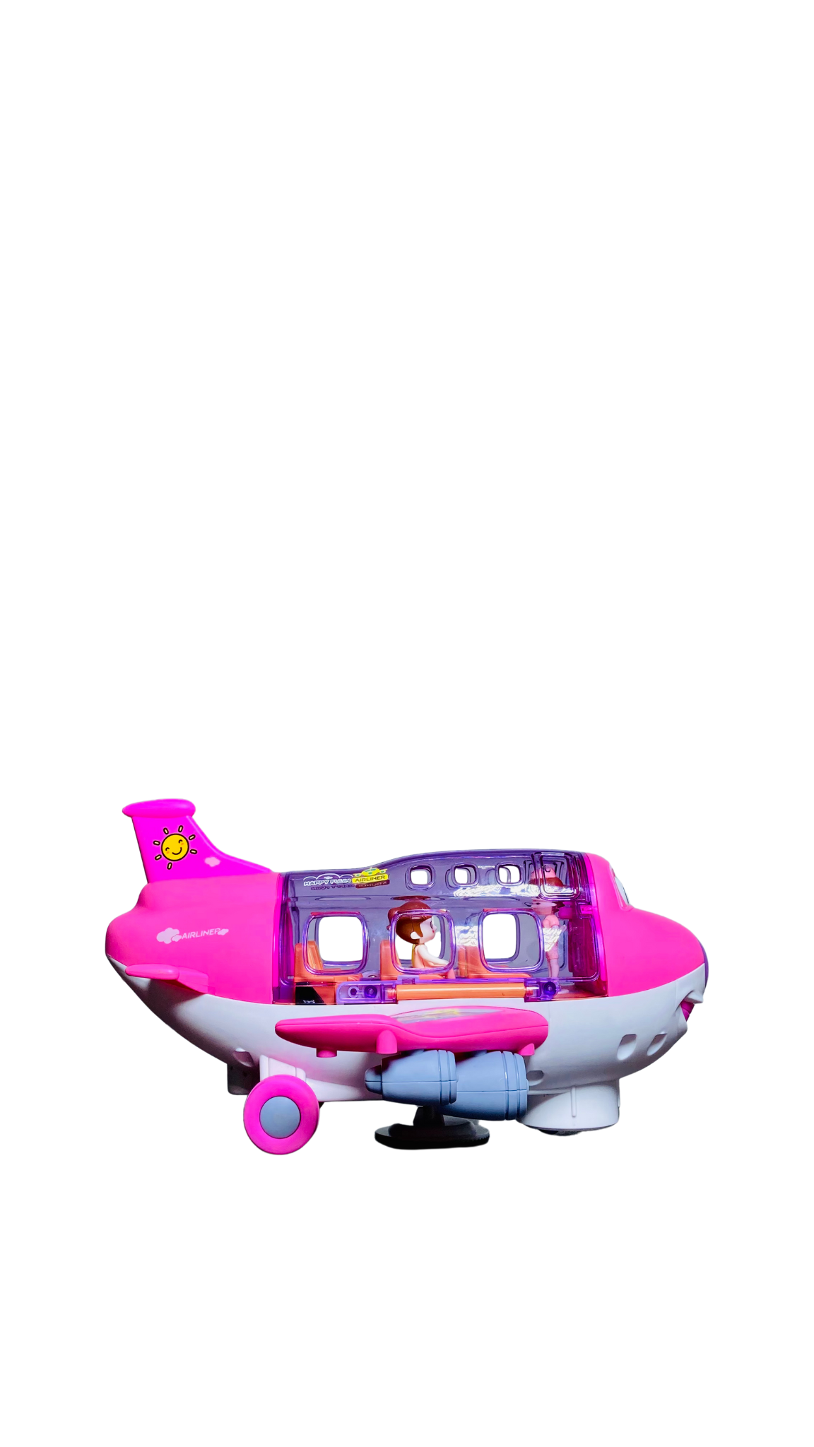Ynybusi Pink Airplane Toys for Toddlers 1-3-5, Toy Airplane for 4-8 Year Old Boys Girls Birthday, Toddler Toys Bump and Go Action Air Plane with LED Flashing Lights & Sounds (Pink)