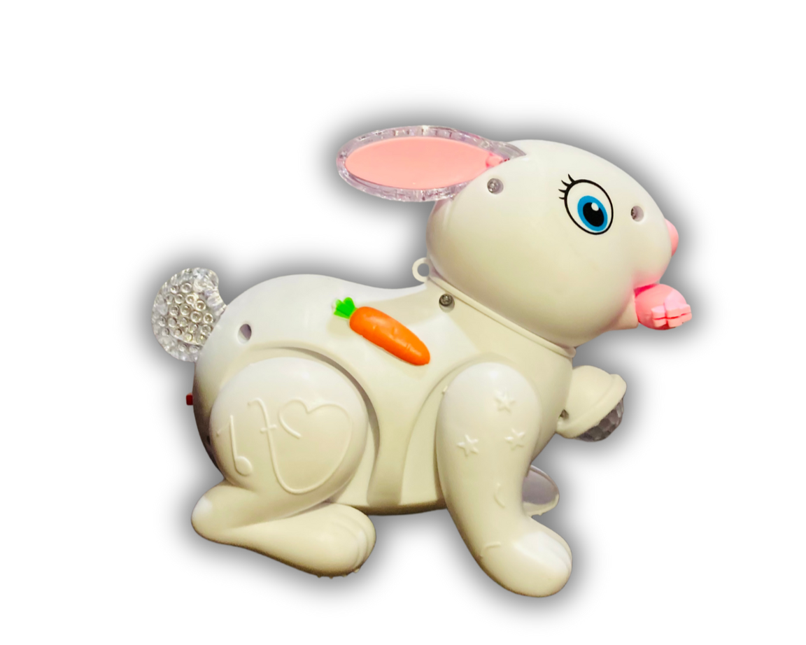 Electric Bunny Rabbit Walking Toy with Lights and Music