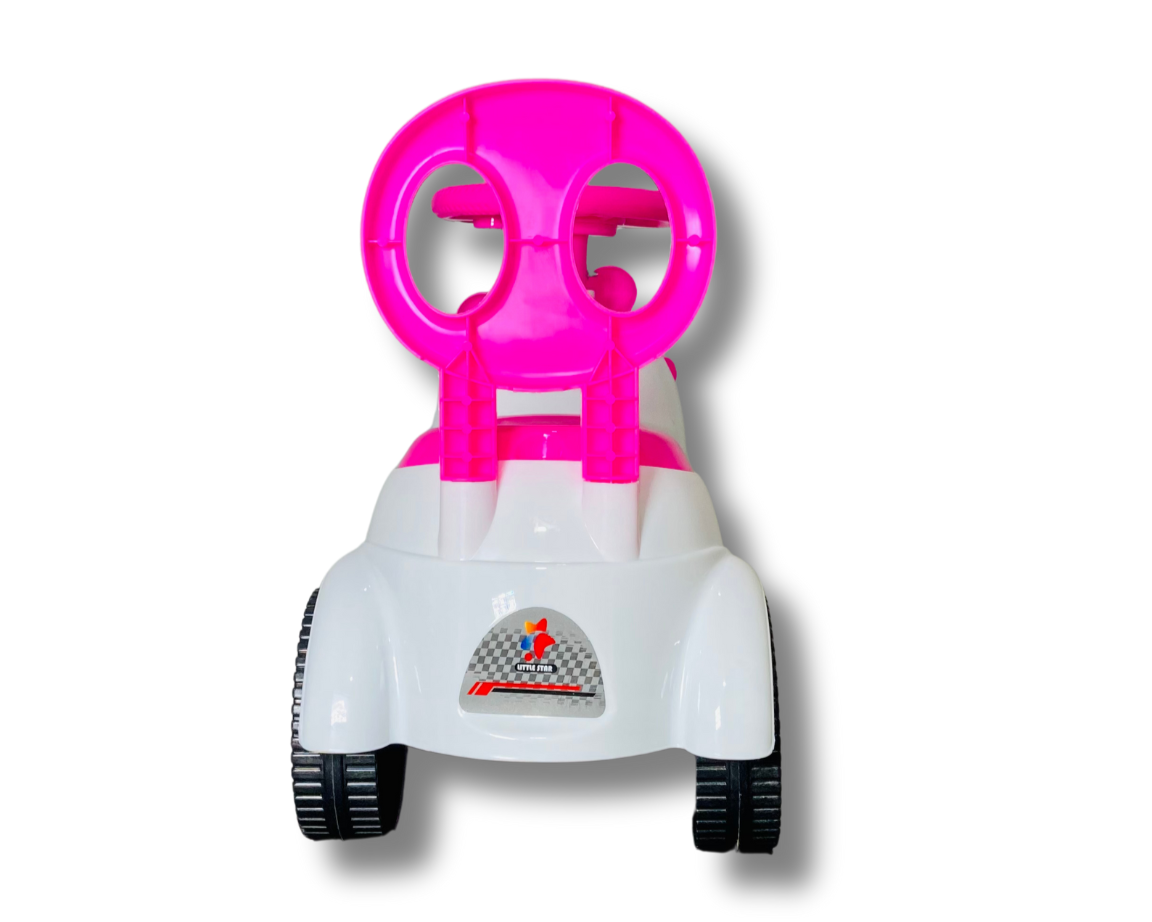 πΈπ Pink Ride-On Car β 4-Wheel Foot-to-Floor with Lights, Sound & Storage