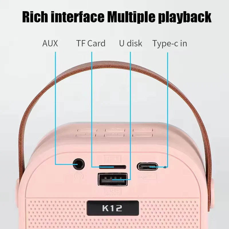 K12 3-in-1 Wireless Karaoke Mic with RGB Speaker