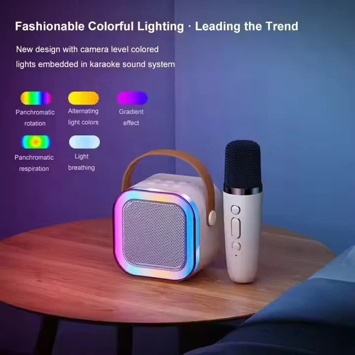 K12 3-in-1 Wireless Karaoke Mic with RGB Speaker