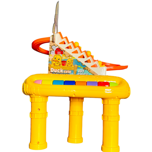 2 in 1 Multifunction Early Education Track Duck Slide Piano set 5 Modes