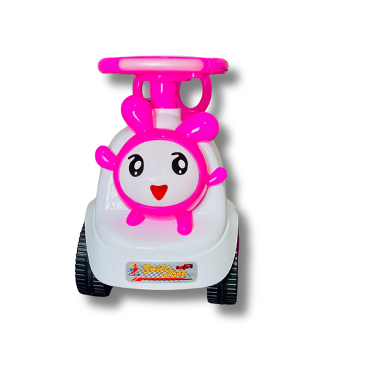🌸🚗 Pink Ride-On Car – 4-Wheel Foot-to-Floor with Lights, Sound & Storage