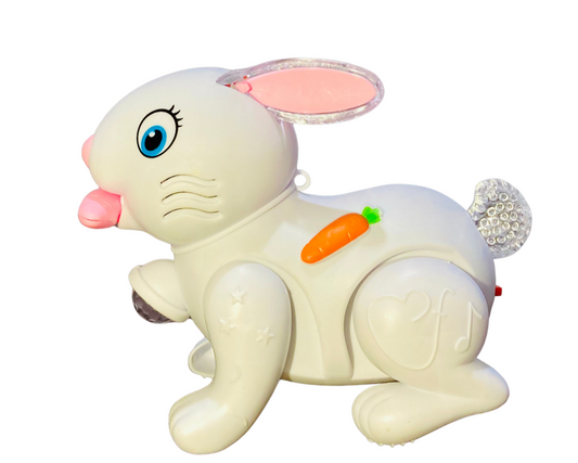 Electric Bunny Rabbit Walking Toy with Lights and Music