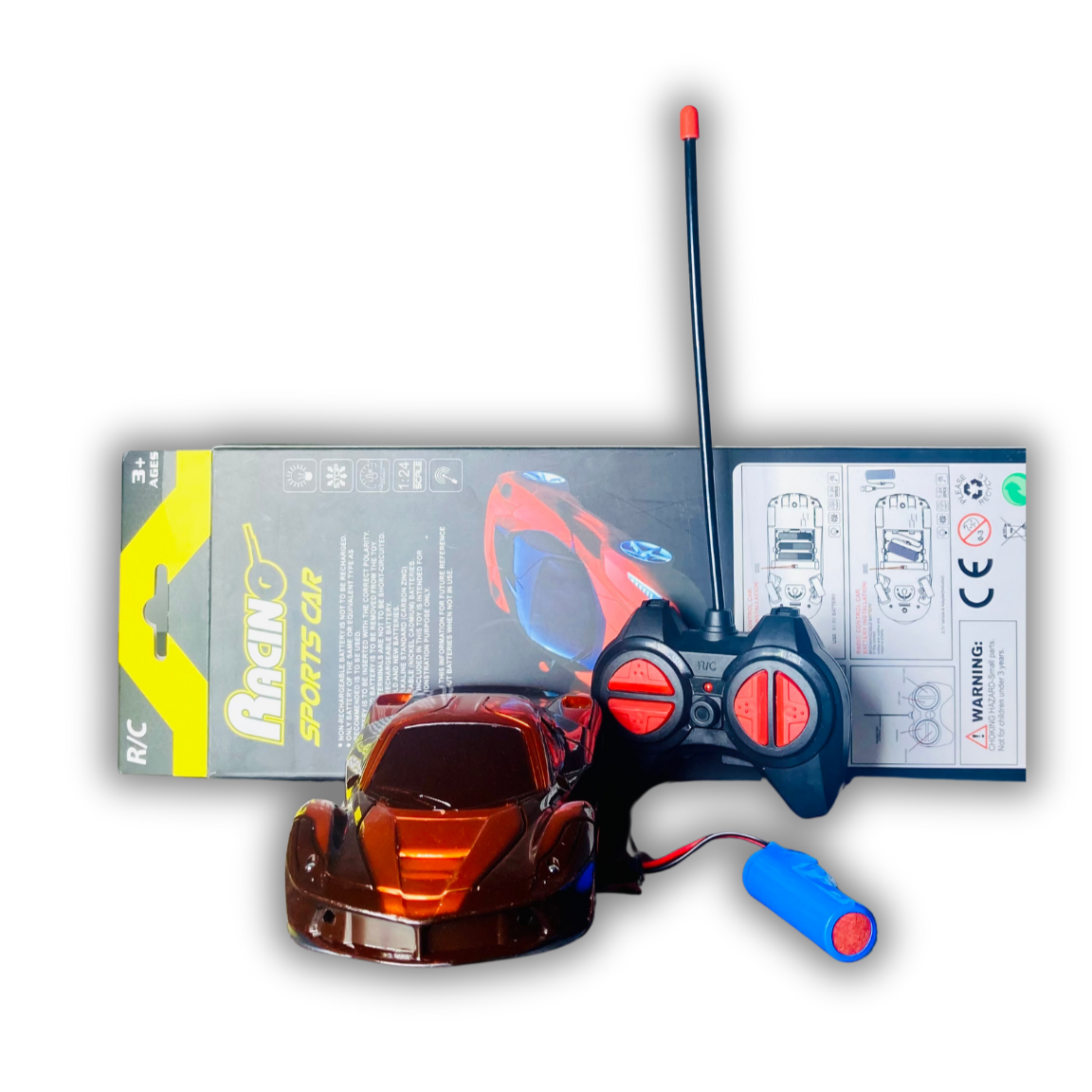 RC Bugatti Themed Fast Car With Rechargeable Batteries & Lightning Effect