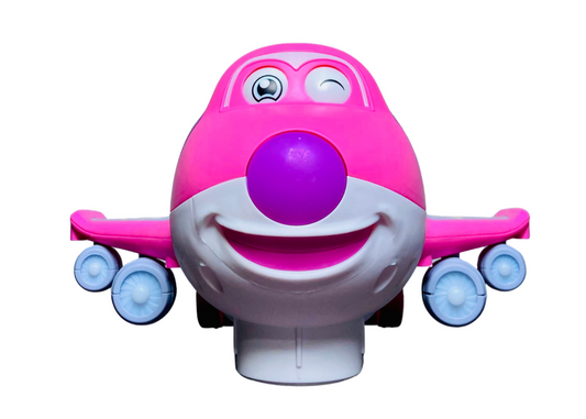 Ynybusi Pink Airplane Toys for Toddlers 1-3-5, Toy Airplane for 4-8 Year Old Boys Girls Birthday, Toddler Toys Bump and Go Action Air Plane with LED Flashing Lights &amp; Sounds (Pink)