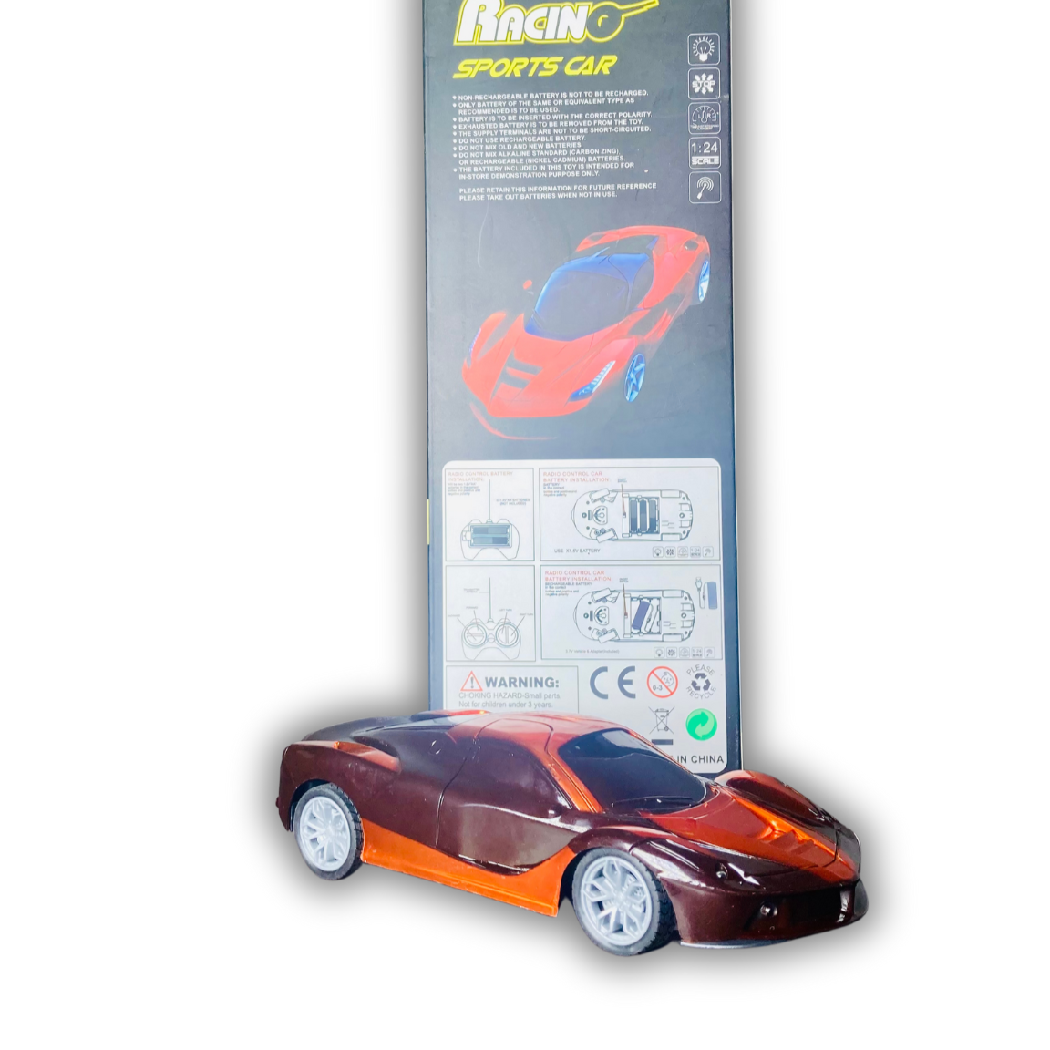 RC Bugatti Themed Fast Car With Rechargeable Batteries & Lightning Effect