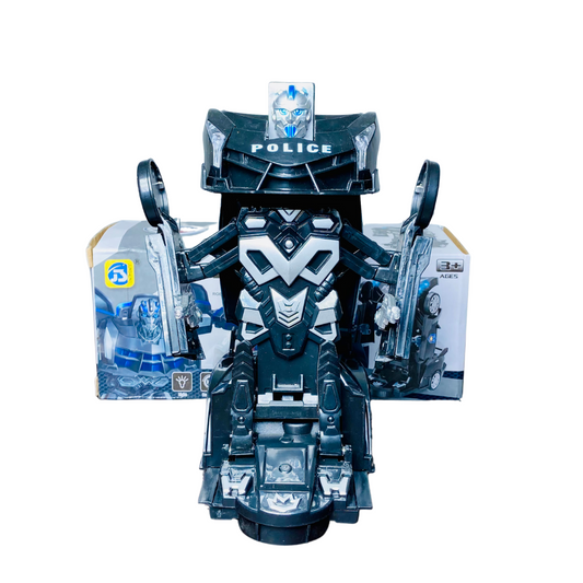 POLICE Venom God Of War Car Transform Robot with Realistic Sound and Lights