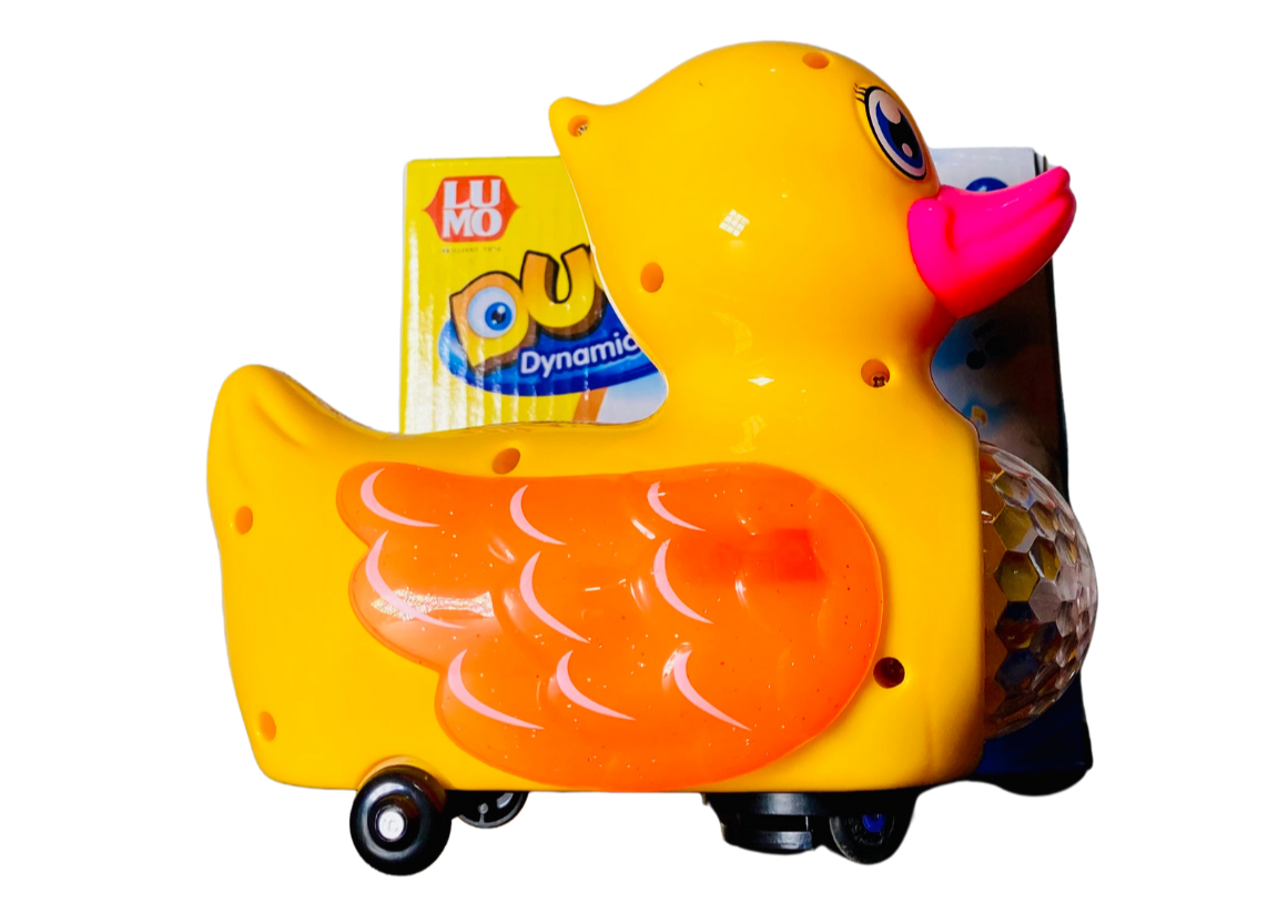 Battery Operated Kids Bump Go Musical Duck Dynamic Little Duck Toy with Music Flashing Lights for Kids