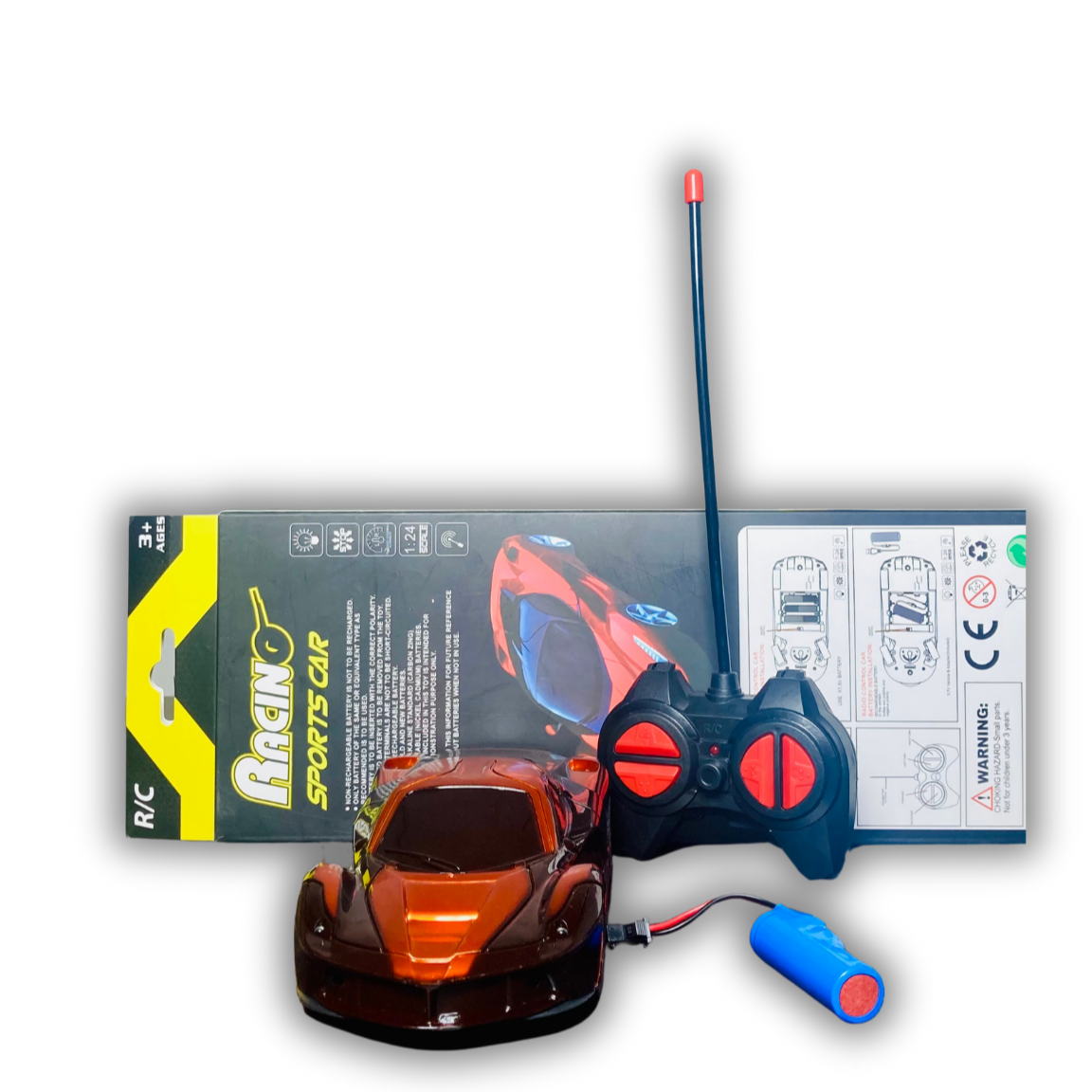 RC Bugatti Themed Fast Car With Rechargeable Batteries & Lightning Effect