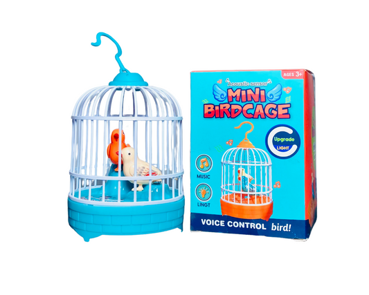 Mini Bird Cage Toy For Kids With Lights And Music Moving Birds
