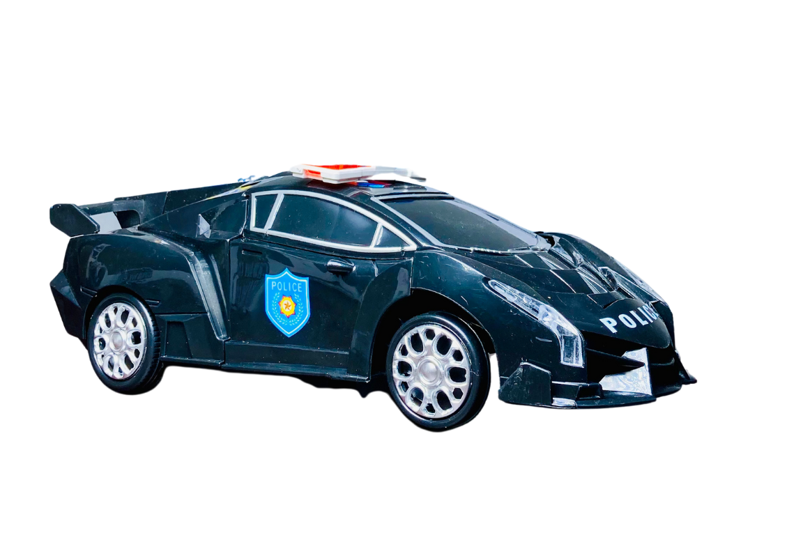 POLICE Venom God Of War Car Transform Robot with Realistic Sound and Lights