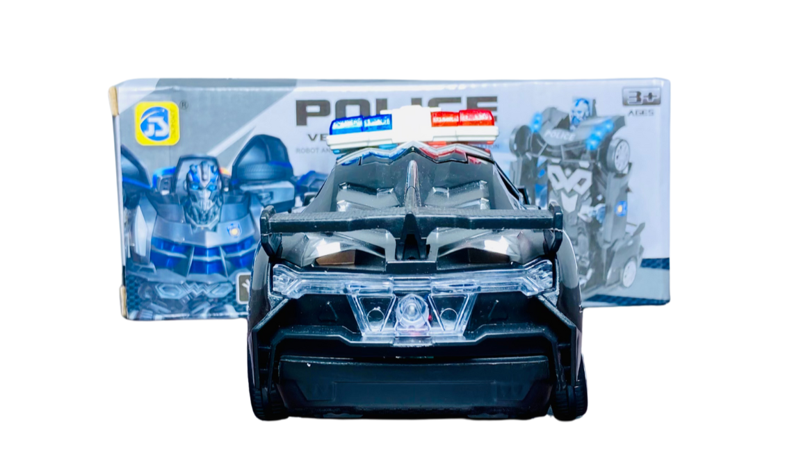 POLICE Venom God Of War Car Transform Robot with Realistic Sound and Lights