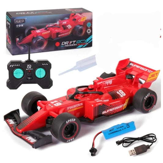 Drift Spray F1 Formula Remote Control Racing Car Rechargeable Multicolor